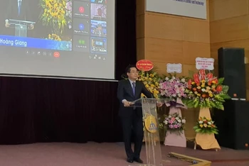 Thứ trưởng Khoa học và Công nghệ Nguyễn Hoàng Giang phát biểu tại buổi lễ.