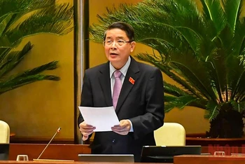 Phó Chủ tịch Quốc hội Nguyễn Đức Hải phát biểu kết thúc đợt họp trực tuyến của Kỳ họp thứ hai, Quốc hội khóa XV. Ảnh: LINH NGUYÊN