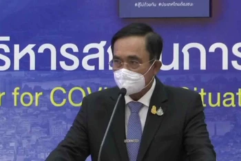 Thủ tướng Thái Lan Prayut Chan-o-cha tại buổi họp báo.