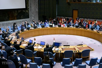 Cuộc họp của Hội đồng Bảo an Liên hợp quốc tại New York, Mỹ, ngày 29/10/2021. (Ảnh: THX/TTXVN)