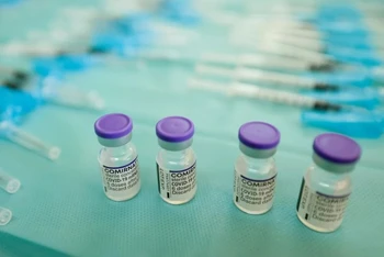 Ngày 8/10, Nhật Bản đã ký thỏa thuận mua 120 triệu liều vaccine ngừa Covid-19 của Pfizer - dự kiến bắt đầu bàn giao từ tháng 1/2022. (Ảnh: Reuters)