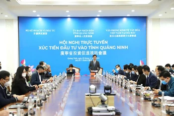 Hội nghị trực tuyến xúc tiến đầu tư vào tỉnh Quảng Ninh.