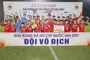 Câu lạc bộ TP Hồ Chí Minh giành ngôi vô địch Cúp quốc gia nữ 2021. (Ảnh: VFF)