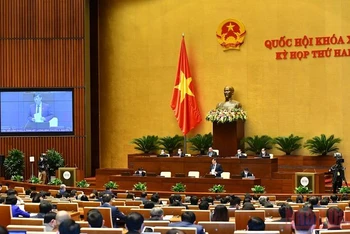 Bộ trưởng Y tế Nguyễn Thanh Long trả lời chất vấn của đại biểu Quốc hội sáng 10/11. (Ảnh: LINH NGUYÊN)