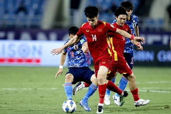 Đội tuyển Việt Nam đã có trận đầu đầy cố gắng trước Nhật Bản. (Ảnh: VFF)