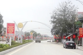 Một góc đoạn đường trung tâm huyện lỵ Thọ Xuân.