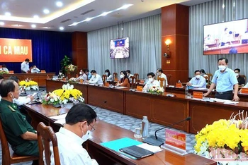 Hội nghị trực tuyến 3 cấp chấn chỉnh công tác phòng, chống dịch Covid-19 tỉnh Cà Mau, chiều 22/11.