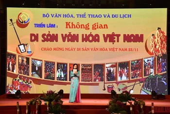 Lễ khai mạc triển lãm "Không gian di sản văn hóa Việt Nam". (Ảnh: Minh Duy)