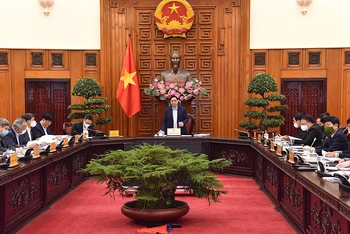 Thủ tướng Phạm Minh Chính phát biểu tại cuộc họp (Ảnh: Trần Hải). 