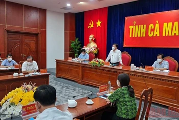 Bí thư Tỉnh ủy Cà Mau Nguyễn Tiến Hải phát biểu chỉ đạo tại hội nghị.