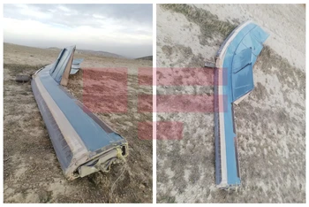 Mảnh vỡ của chiếc máy bay gặp nạn ở Azerbaijan. (Nguồn apa.az)
