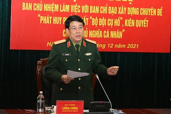 Đại tướng Lương Cường phát biểu tại hội nghị.