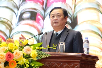 Bộ trưởng Nông nghiệp và Phát triển nông thôn Lê Minh Hoan tại Hội nghị (Ảnh: HƯƠNG QUỲNH)