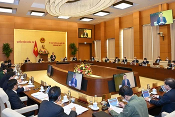 Quang cảnh phiên họp thứ 6 của Ủy ban Thường vụ Quốc hội khóa XV. (Ảnh: DUY LINH)