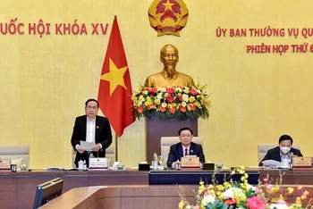 Phó Chủ tịch thường trực Quốc hội Trần Thanh Mẫn phát biểu ý kiến tại phiên họp. (Ảnh: Duy Linh)