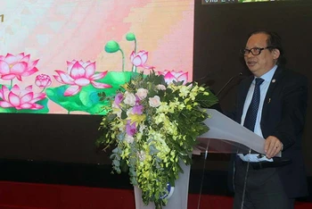PGS, TS Nguyễn Viết Nhung, Chủ nhiệm Chương trình Chống lao Quốc gia phát biểu tại buổi giao ban.