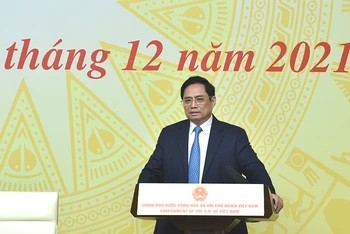Thủ tướng Chính phủ Phạm Minh Chính phát biểu tại hội nghị. (Ảnh: Trần Hải)