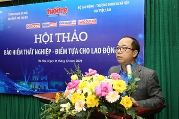 Ông Nguyễn Mạnh Hưng - Tổng Biên tập báo Tuổi trẻ Thủ đô, phát biểu khai mạc hội thảo. (Ảnh: BTC)