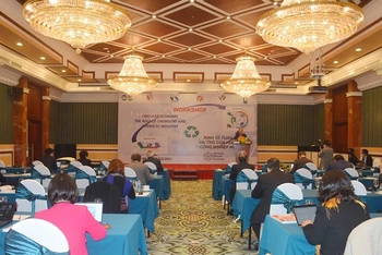 Quang cảnh hội thảo Kinh tế tuần hoàn và vai trò của hóa học và công nghiệp hóa chất tại Hà Nội ngày 16/12. (Ảnh: qdnd.vn)