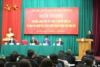 Toàn cảnh Hội nghị phổ biến, quán triệt Kết luận 12 của Bộ Chính trị về công tác người Việt Nam ở nước ngoài trong tình hình mới. (Ảnh: VUFO)