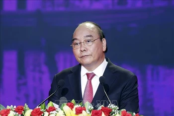 Chủ tịch nước Nguyễn Xuân Phúc phát biểu tại lễ kỷ niệm. Ảnh: TTXVN