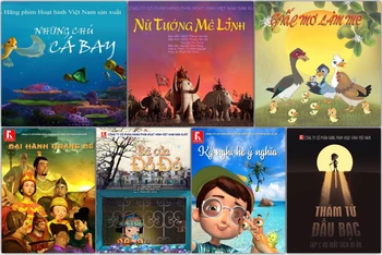 Một số poster phim do Hãng phim Hoạt hình Việt Nam sản xuất trong năm 2021.