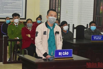 Bị cáo Lê Văn Triễn tại phiên tòa.