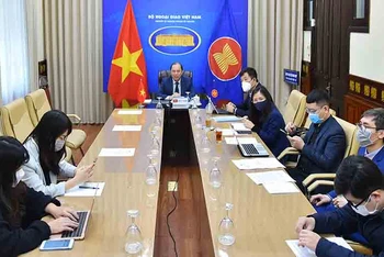 Đoàn Việt Nam tham dự Hội nghị SOM ASEAN diễn ra theo hình thức trực tuyến.