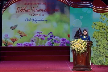 Phó Chủ tịch nước Võ Thị Ánh Xuân phát biểu ý kiến tại chương trình.