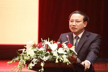 Bí thư Tỉnh ủy Quảng Ninh Nguyễn Xuân Ký phát biểu tại hội nghị.