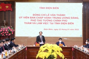 Phó Thủ tướng Chính phủ Lê Văn Thành phát biểu chỉ đạo tại buổi làm việc với Ban Thường vụ Tỉnh ủy Điện Biên.