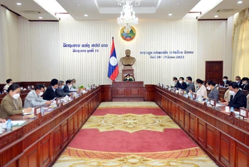 Toàn cảnh Phiên họp thường kỳ tháng 1 của Chính phủ Lào năm 2022. (Ảnh: Pasaxon)