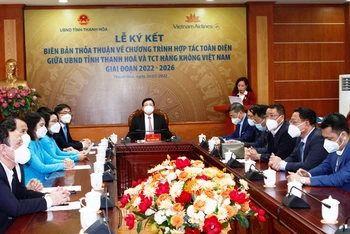 Các đại biểu tham dự Hội nghị tại điểm cầu trực tuyến ở tỉnh Thanh Hóa.