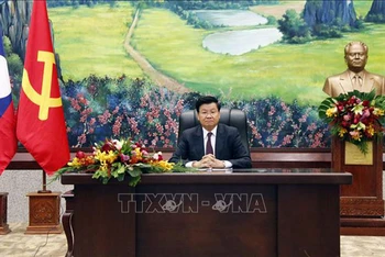Tổng Bí thư Ban Chấp hành Trung ương Đảng Nhân dân Cách mạng Lào Thongloun Sisoulith. (Ảnh: TTXVN)