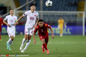 Phạm Tuấn Hải đã chơi xuất sắc trong trận chiến thắng trước đội Trung Quốc. (Ảnh: VFF)
