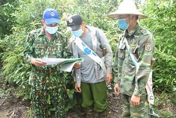 Người dân Điện Biên tuần tra, bảo vệ rừng trong diện tích được chi trả dịch vụ môi trường rừng.