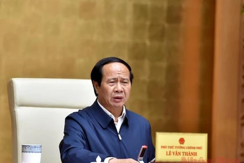 Phó Thủ tướng Lê Văn Thành phát biểu tại hội nghị. (Ảnh: Đức Tuân)