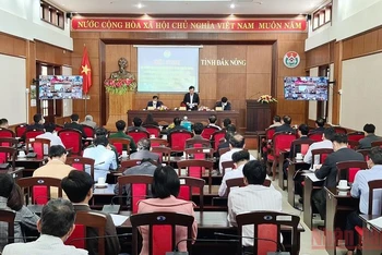 Quang cảnh Hội nghị trực tuyến triển khai nhiệm vụ ngành thông tin và truyền thông Đắk Nông năm 2022 và giai đoạn 2022-2025.
