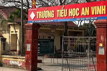 Trường tiểu học An Vinh (Quỳnh Phụ, tỉnh Thái Bình), nơi xảy ra sự việc gây bàng hoàng dư luận.