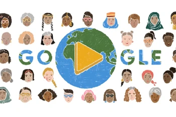 Google Doodle kỷ niệm Ngày Quốc tế Phụ nữ 2022. (Ảnh chụp màn hình)