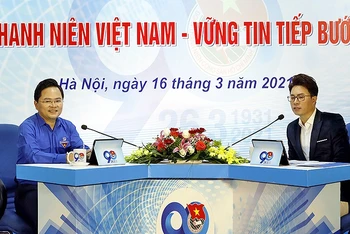 Quang cảnh buổi đối thoại giữa Bí thư Thứ nhất Trung ương Đoàn Thanh niên Cộng sản Hồ Chí Minh và thanh, thiếu niên Việt Nam trong, ngoài nước năm 2021.
