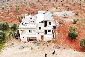 Ngôi nhà của thủ lĩnh IS Abu Ibrahim al-Hashimi al-Qurayshi ở Syria. Ảnh: AFP