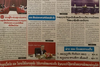 Xã luận báo Pasaxon ngày 16/3 nhấn mạnh: Quan hệ đặc biệt Việt-Lào: Có một không hai trên thế giới. 