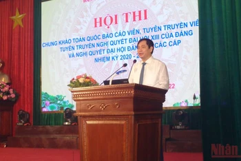 Ông Phan Xuân Thủy, Phó Trưởng Ban Tuyên giáo Trung ương, Phó Trưởng Ban Chỉ đạo, Trưởng Ban Tổ chức Hội thi phát biểu khai mạc Hội thi. 