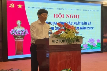 Phó trưởng Ban Tuyên giáo Trung ương Trần Thanh Lâm phát biểu chỉ đạo tại Hội nghị.