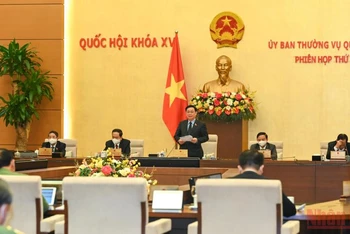 Quang cảnh phiên họp thứ 9 Ủy ban Thường vụ Quốc hội khóa XV. (Ảnh Duy Linh)