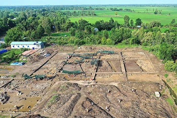 Khu di tích Nền Chùa, Kiên Giang. (Ảnh: Viện nghiên cứu Kinh thành)