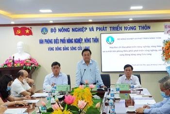 Bộ trưởng Lê Minh Hoan phát biểu tại buổi ra mắt Văn phòng điều phối nông nghiệp, nông thôn vùng đồng bằng sông Cửu Long. 