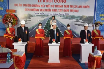 Tỉnh Bình Định khởi công dự án tuyến đường kết nối từ trung tâm thị xã An Nhơn đến đường ven biển phía tây đầm Thị Nại.