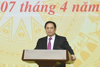Thủ tướng Phạm Minh Chính chủ trì phiên họp thứ nhất của Ban Chỉ đạo An toàn, an ninh mạng quốc gia. (Ảnh: Trần Hải) 